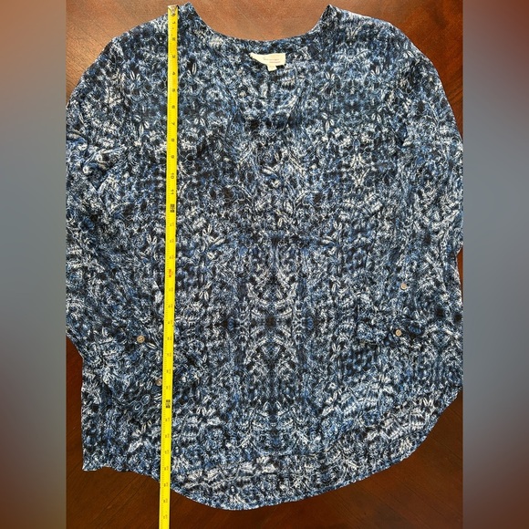 TEVO by Vicente camuto Blue Patterned Women's Top size XL - Picture 4 of 7